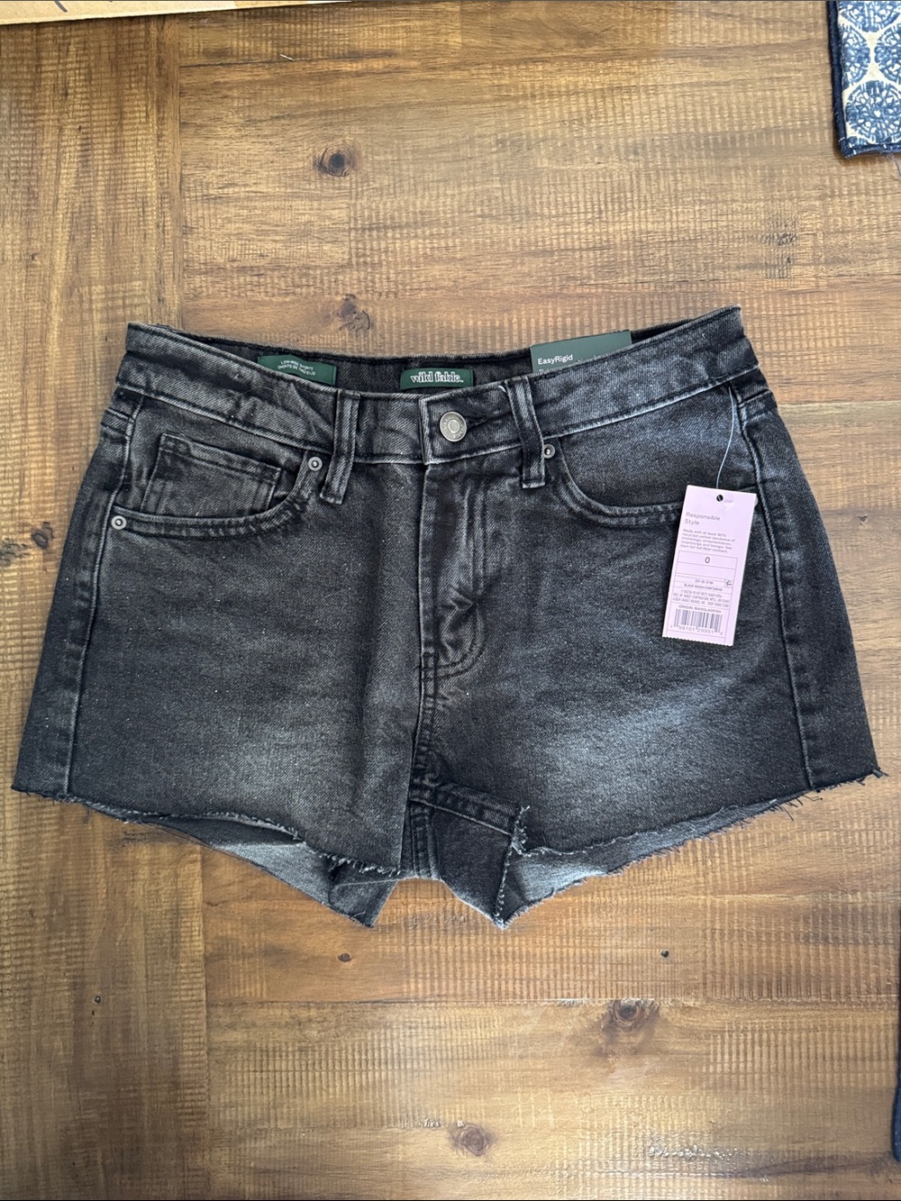 wild fable Black Washed Denim Cutoff Shorts